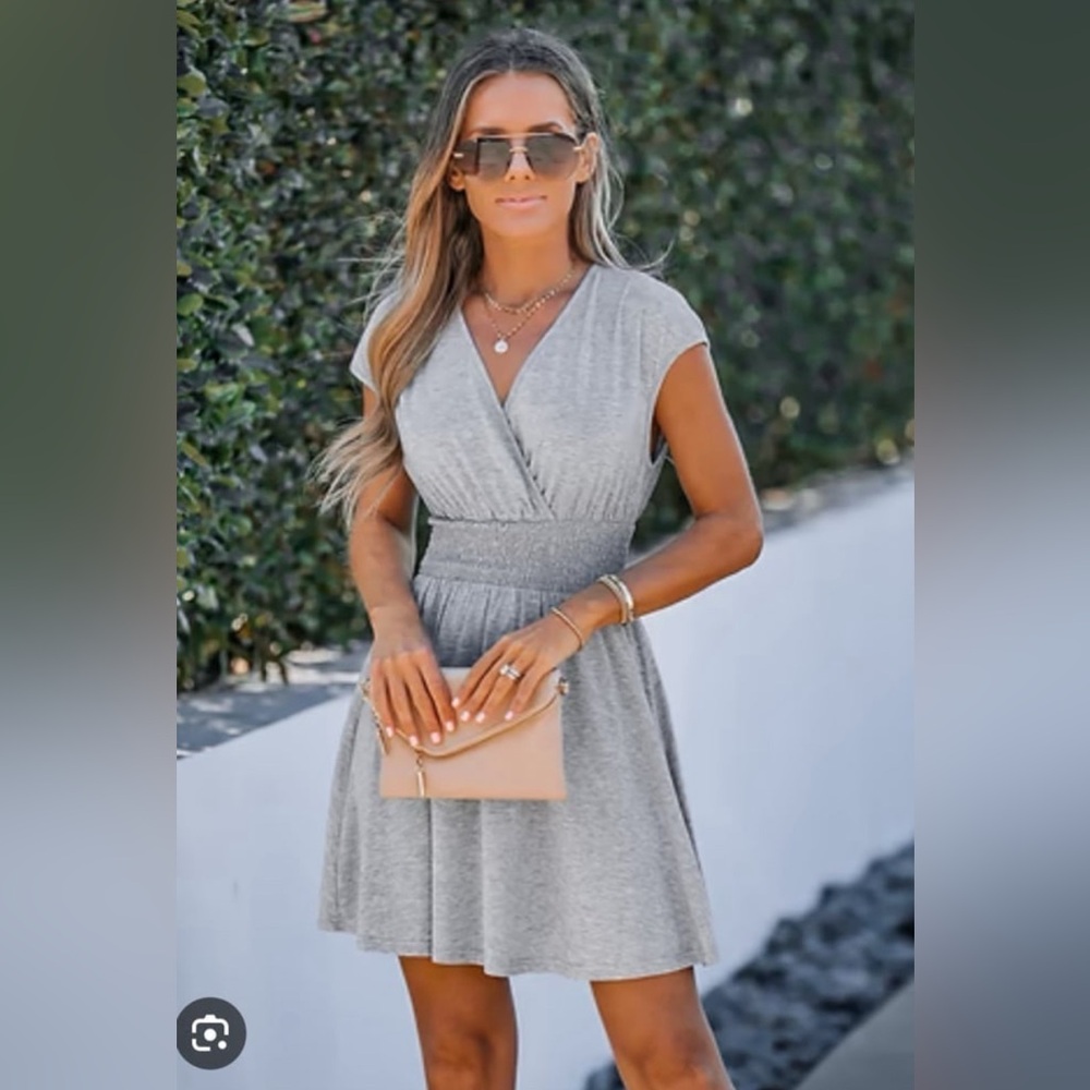 Cupshe Surplice Smocked Waisted Mini Dress